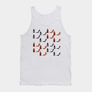 black/orange heels pattern Tank Top